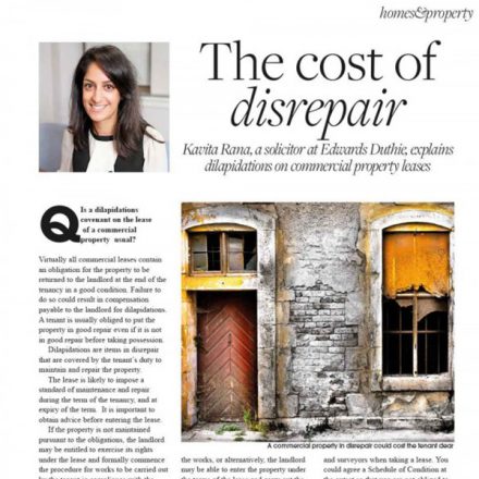 The cost of disrepair