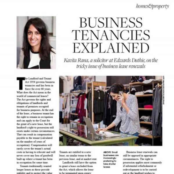 Business lease renewals - Kavita Rana explains