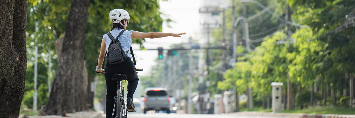 turning right on a bike