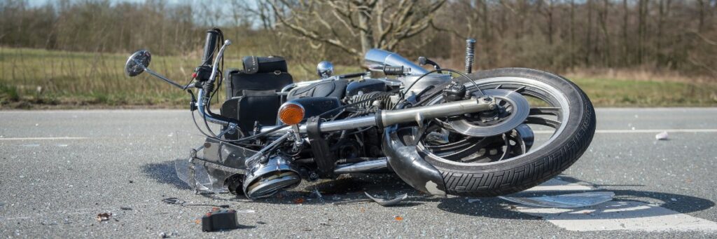 Edwards Duthie Shamash - Motorbike Accident Claims - Picture of a crashed motorcycle - Common Causes of Motorcycle Accidents.